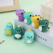 卡通恐龙造型软胶卷笔刀儿童pvc铅笔削笔刀学生文具用品厂家批发