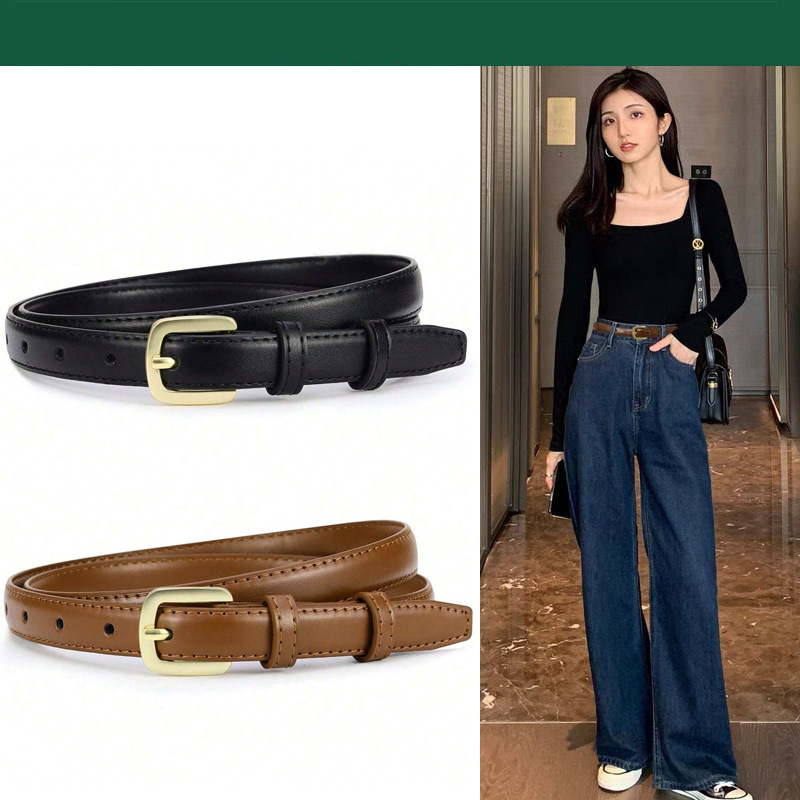 Simple retro Korean-style belt, fashionable and trendy for commuting, versatile and available in multiple colors, thin women's belt Simple retro Korean-style belt, fashionable and trendy for commuting, versatile and available in multiple colors, thin women's belt