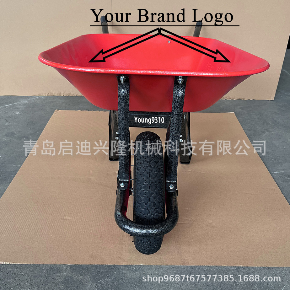 Carretilla de Mano de Una Rueda de Metal con Capacidad de Carga de 150 kg para Construcción