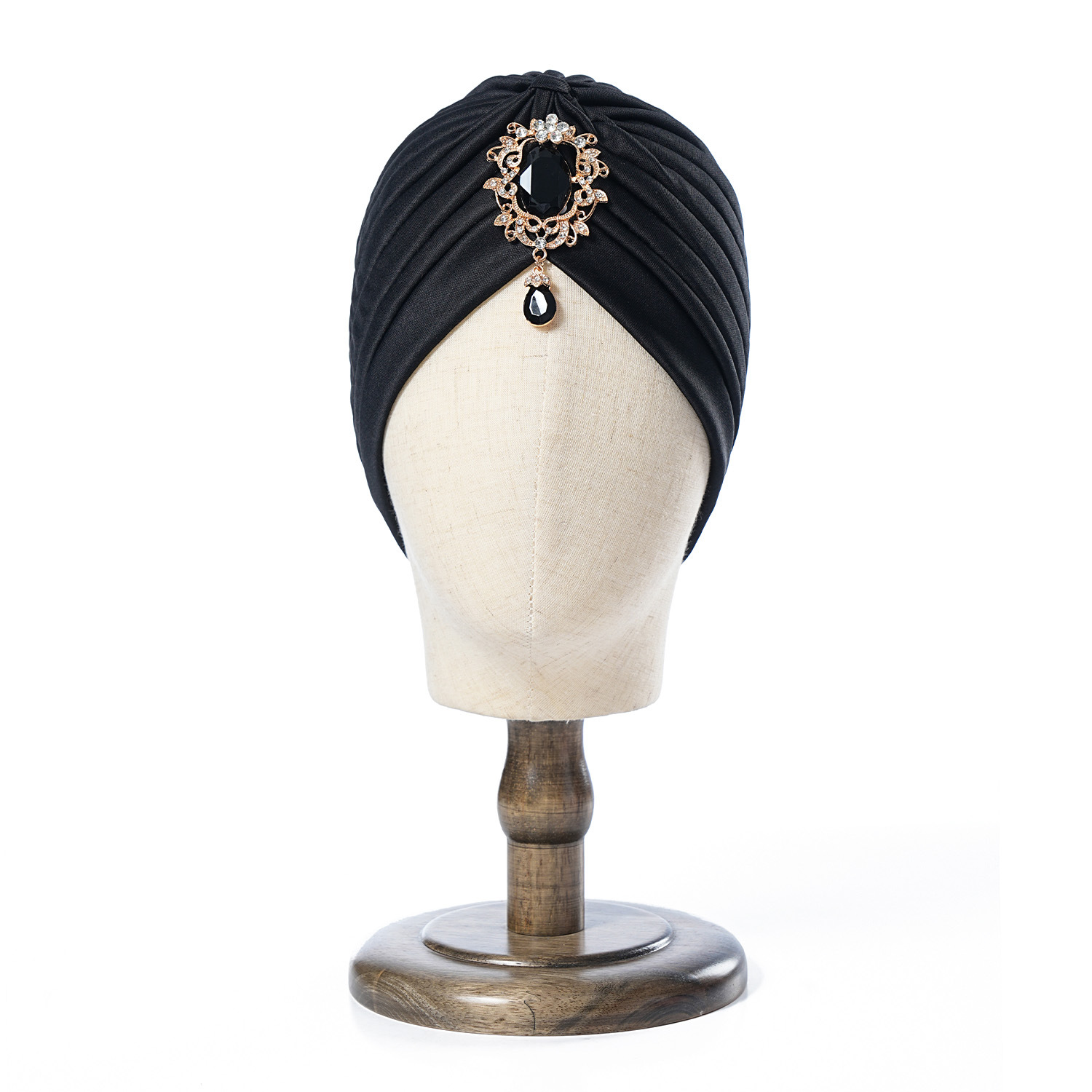 Muslim hat Alloy hanging diamond accessories Ruffled Indian Hat Solid color ethnic baotu hat Bohemian vintage hat_voghion.com