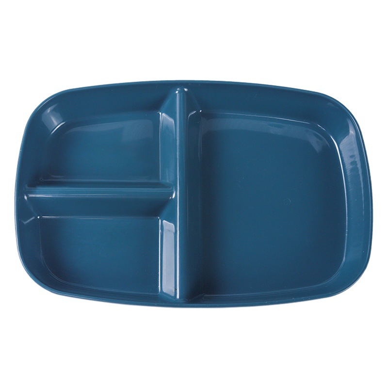 Juego de platos para reducir la ingesta de grasas a base de trigo, plato rectangular doméstico dividido para controlar las porciones y reducir la ingesta de grasas, plato de desayuno con tres compartimentos. image 1