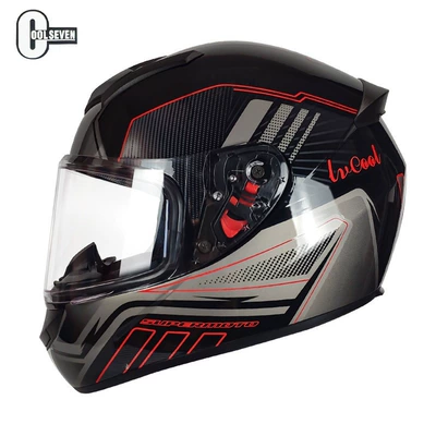 Motosiklet kaskı (dəbilqə) — factory wholesale generation - black-gold-red-with-lens-m