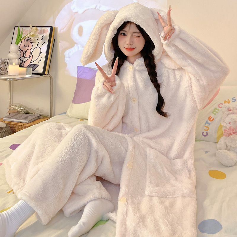 [280G 봉제] 2024 년 새 가을과 겨울 가운 여성 카디건 홈 의류 M-2XL