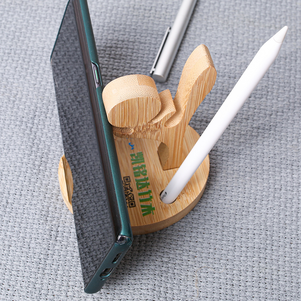 Nuevo soporte de teléfono móvil de bambú multi-funcional creativo escritorio teléfono móvil base perezoso Elk Horn modelado publicidad regalo
