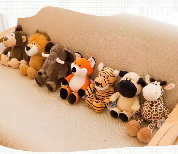 森林动物玩偶毛绒玩具老虎狮子长颈鹿白狗公仔儿童礼物