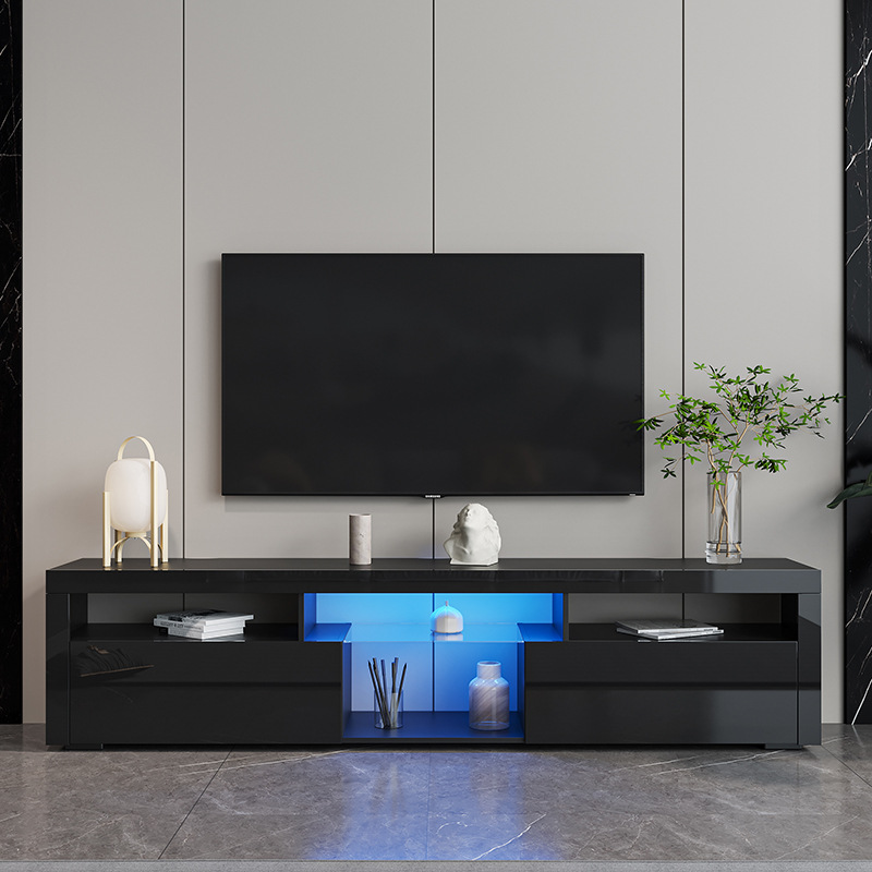 Suspensión blanca colgando gabinete de TV moderno minimalista sala de estar pequeño apartamento montado en la pared gabinete de TV