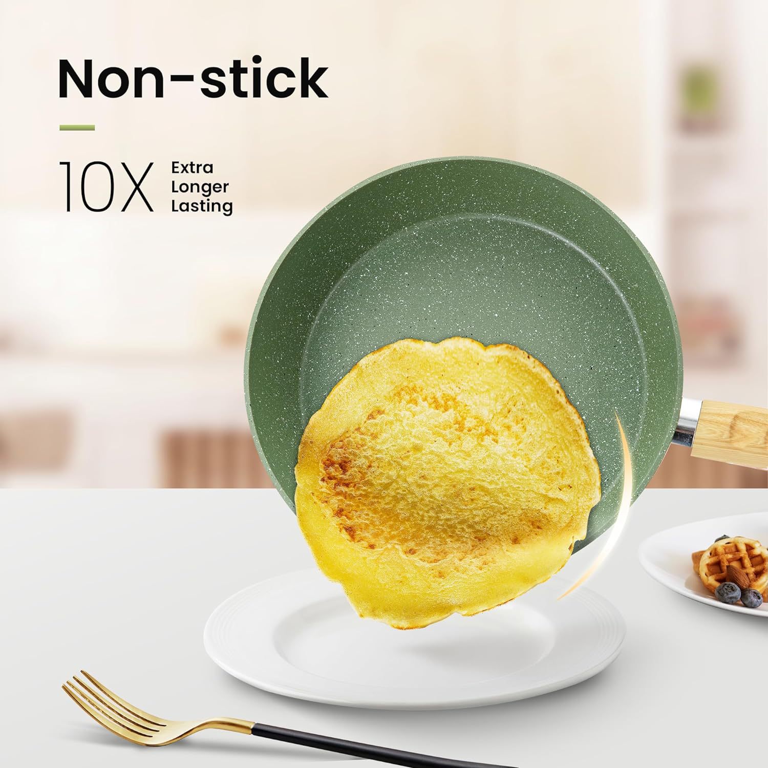 Comercio exterior transfronterizo de arroz de arroz de piedra antiadherente olla verde set de utensilios caseros set de paneles de arroz de arroz de arroz al por mayor