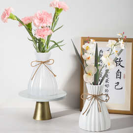 塑料花盆加厚装饰花瓶简约现代花瓶创意麻绳折纸花瓶客厅餐桌摆件