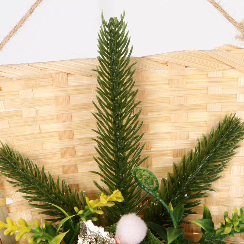 Yeni Ev Mini Ağaç Kolye Simülasyonu Noel Çelengi 40cm Kapı Askısı Dekorasyonu_voghion.com