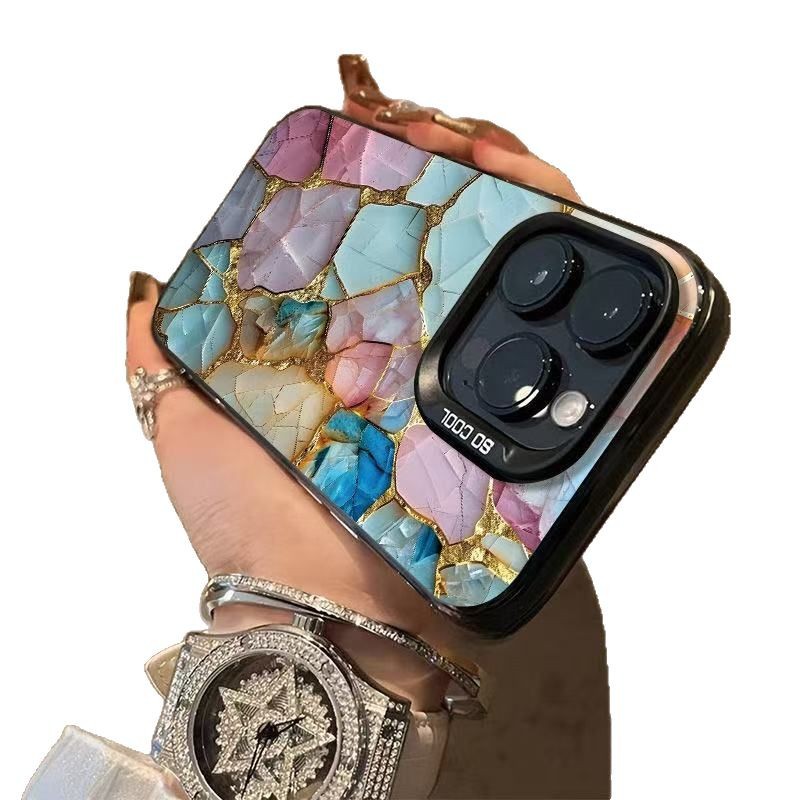 La nueva piedra de color plateado se aplica a la carcasa del teléfono móvil iphone16 Apple 15promax/14 personalidad europea y americana 13pro12