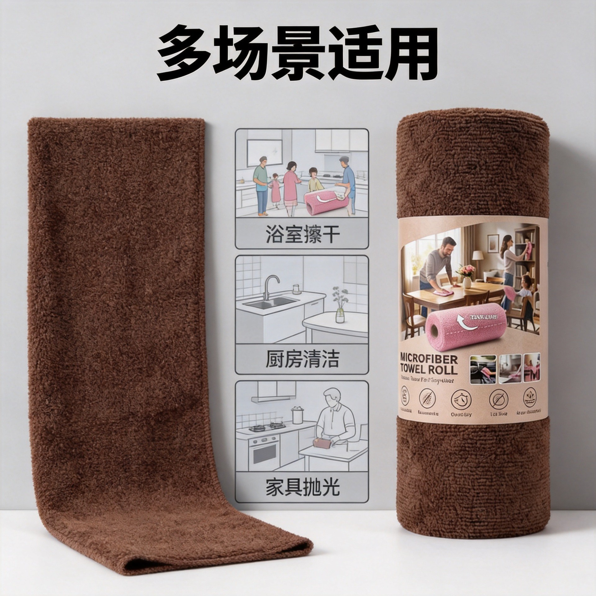 手撕抹布家政保洁吸水不掉毛清洁家用厨房加厚两用懒人手撕抹布 收纳清洁用具厂家批发实拍图