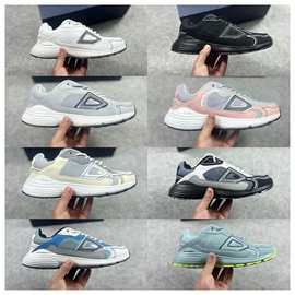 外贸CD新款百搭时尚休闲男女潮流透气运动鞋老爹字母B30增高鞋子