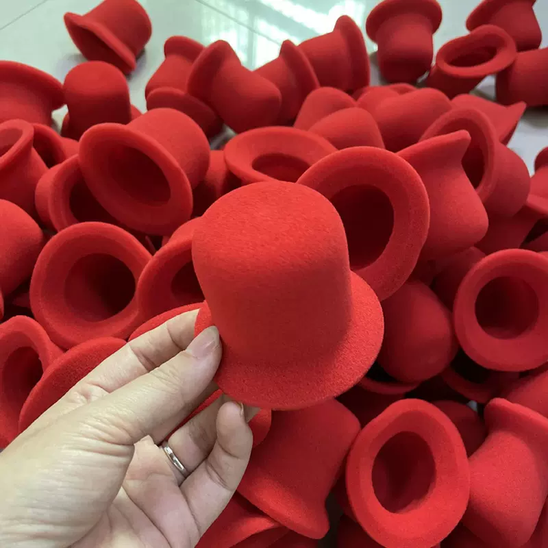 厂家现货极米K歌无线唛克风海绵套直播帽子状海绵红色非一次性