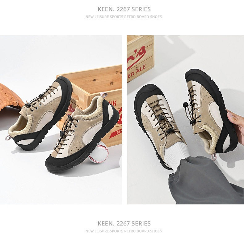Giày sneaker nữ cổ thấp da lộn mờ phong cách retro đế dày buộc dây — 3679 kaki, 3679 màu hồng, 3679m Trắng và Xanh, 3679m màu trắng và xanh lá cây chi tiết 11