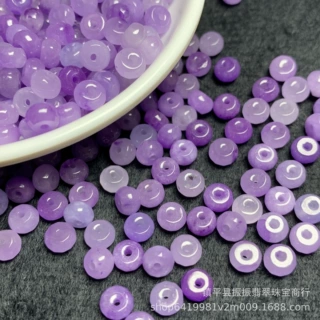 缅甸翡翠紫罗兰6mm算盘珠批发 DIY散珠配件手链项链玉石饰品批发