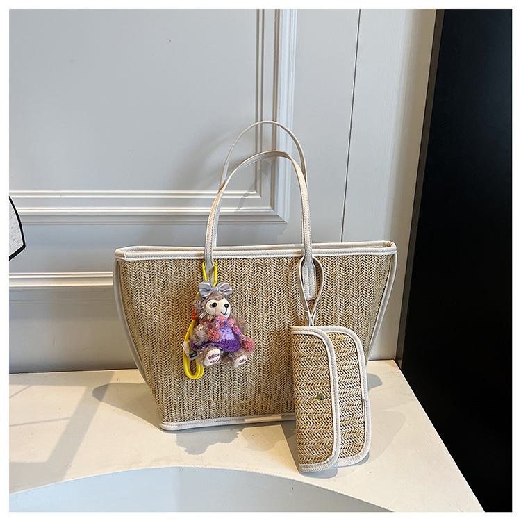 Bolso de gran capacidad para mujer 2025 verano nueva moda tejida bolso de axila de un solo hombro bolso de viaje casual image 7