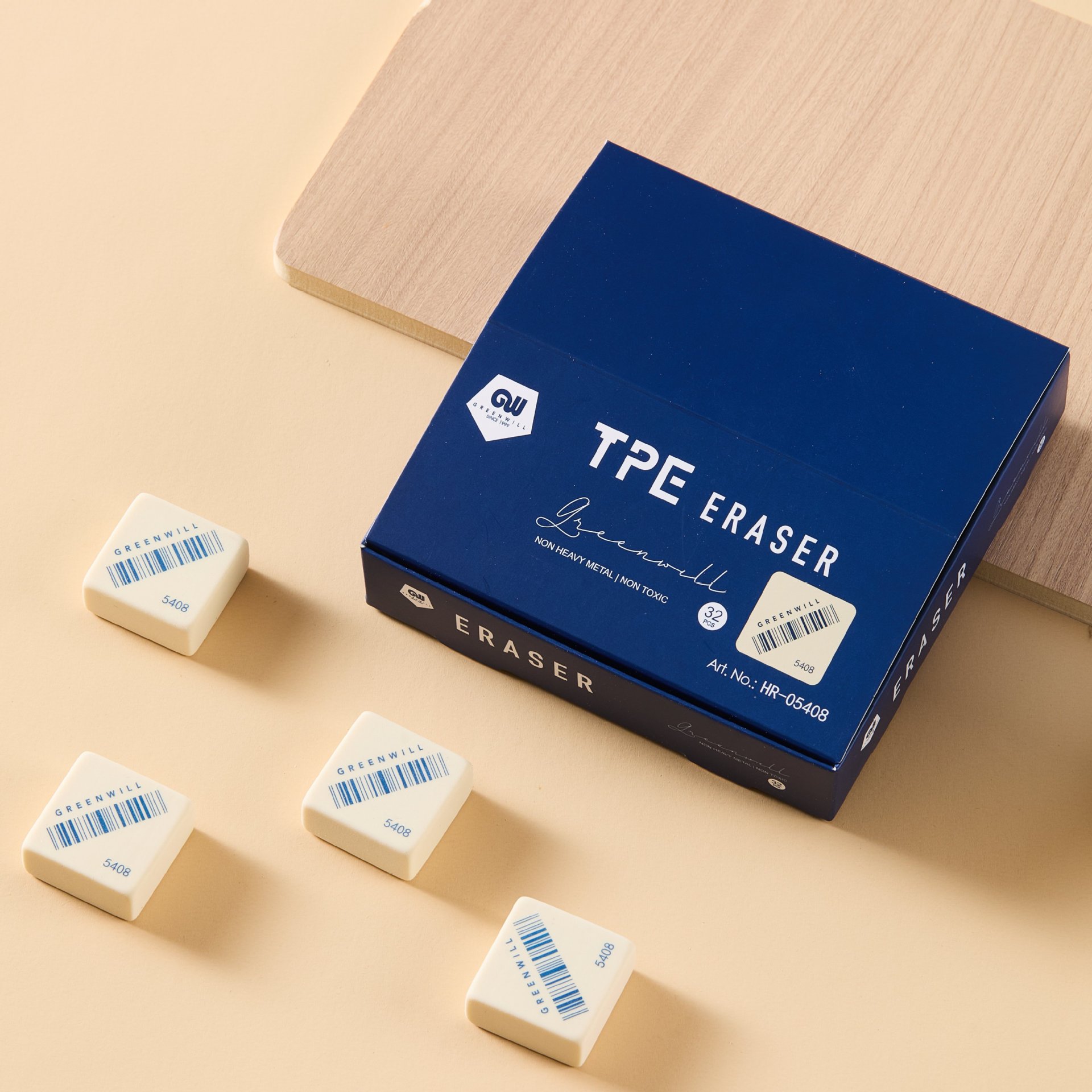 El cuadrado TPE es como una toallita para estudiantes, un borrador limpio, papelería al por mayor, una toallita sin caspa en una tira de arte