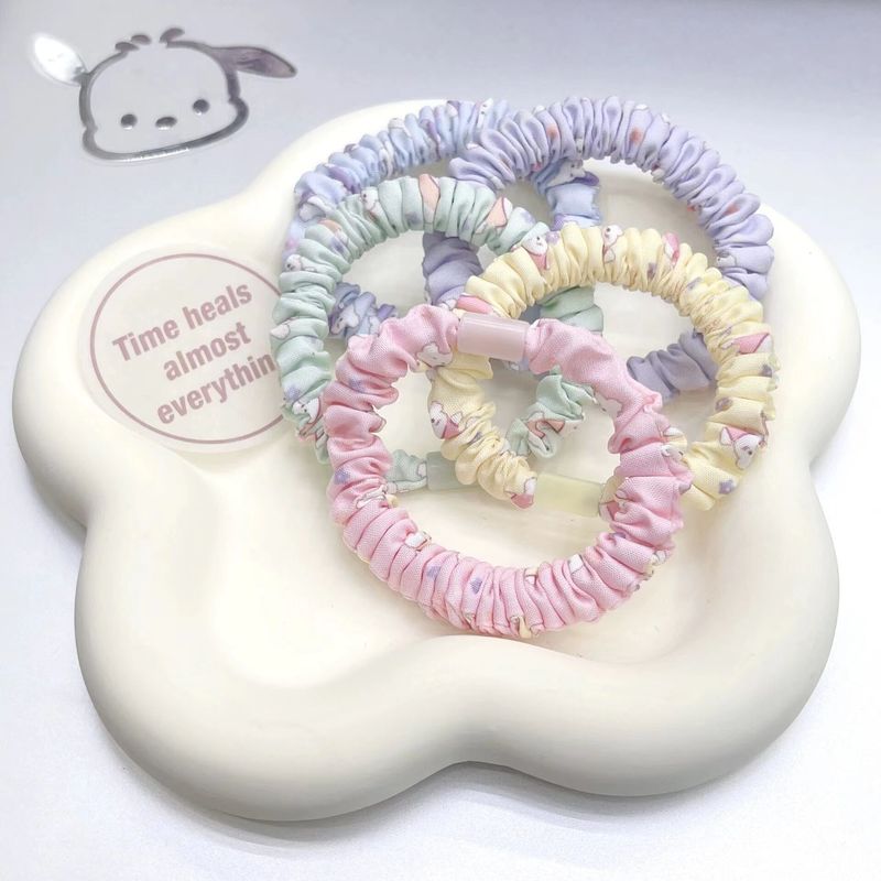 ベアープリント小腸輪diyかわいいキャンディー色高弾力高馬尾頭ひも手作り素材シンプル頭飾り|undefined