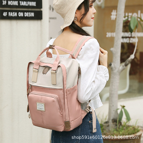 Women's Double Shoulder Bag Korean Style School Bag for Middle School, High School, and University Students, Instagram-Inspired Shoulder Bag with Laptop Compartment