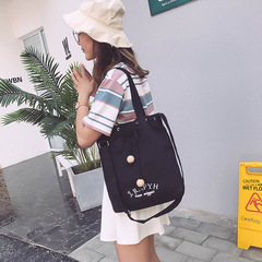 Korean Canvas Bag Women's Ins Single Shoulder Bag New Versatile Casual Fashion Cloth Bag Large Capacity Women's Single Shoulder Crossbody Bag