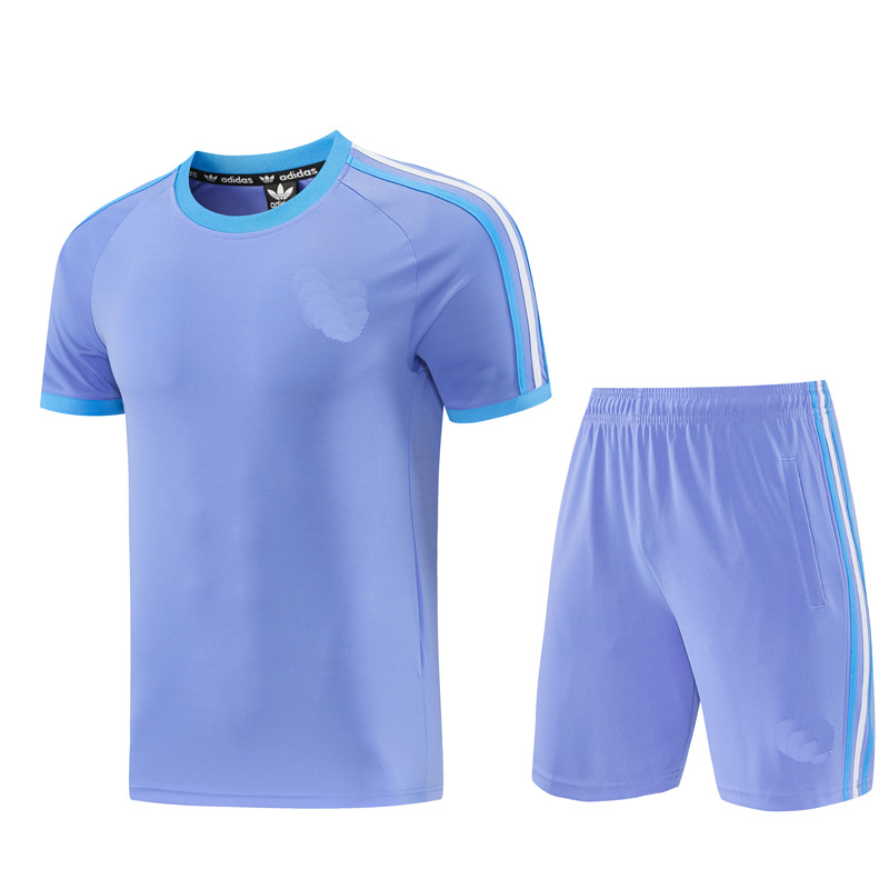 AD11 traje de manga corta morado y azul