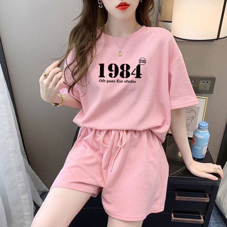 Women' Summer 2026 New Fahion Looe Korean Style Hooded Short Sleeve Sweathirt Caual Two-Piece Set With Sport_ecoleips.com