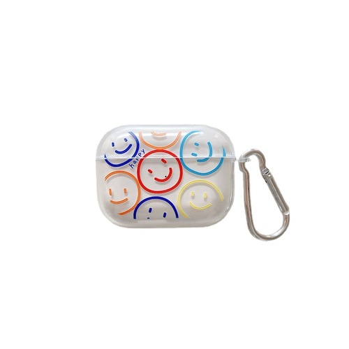 Suitable for AirPods3Pro2 earphone cover Apple 123 generation cartoon smiling face transparent tpu soft shell earphone protective cover