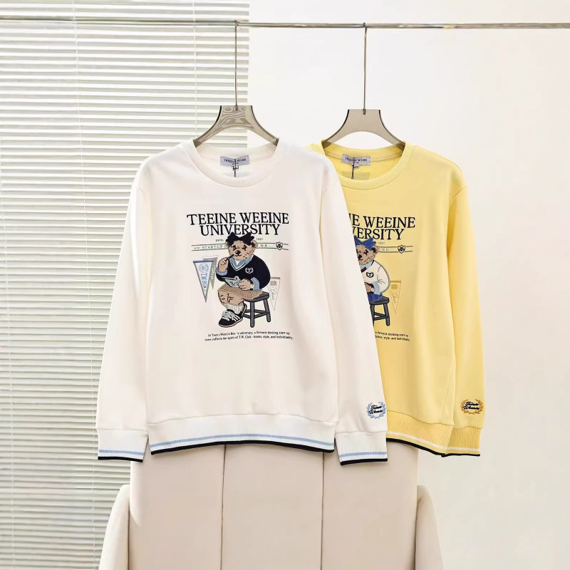 2026 Spring New Women's Clothing College Style Heavy Embroidery Simple Round Neck Long Sleeve Sweatshirt Ttma2612C1A