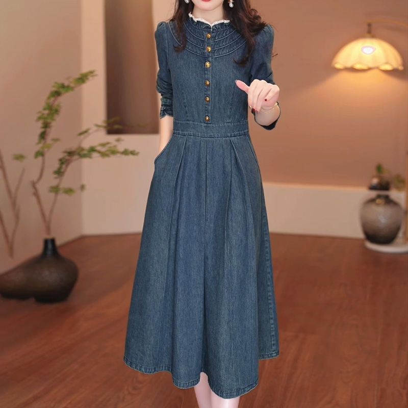 牛仔连衣裙2025新款女春秋爆款高档显瘦遮肉气质妈妈轻奢高级感潮|undefined