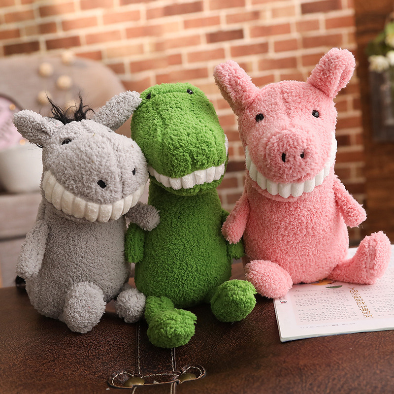 Smile Big Teeth Doll Plush Toy Bared Teeth Piglet Dinosaur Doll Wedding Doll Accompanying Gift Ugly Cute Toothless Doll