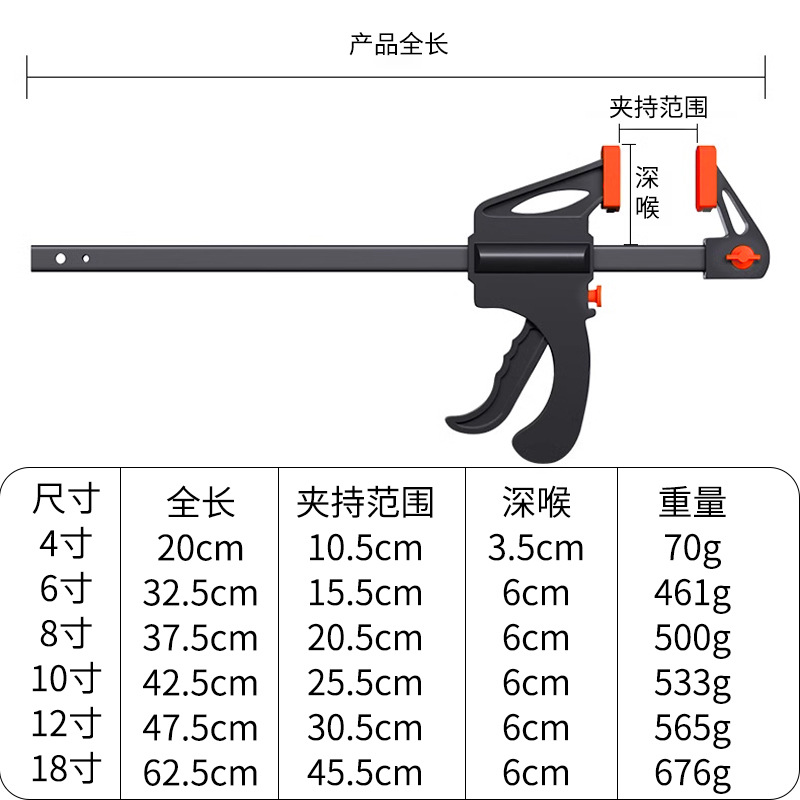 Fijador de abrazadera de carpintería tipo f, abrazadera de placa de fijación rápida de ángulo recto, abrazadera de placa de fijación fuerte, abrazadera de tipo f, abrazadera de tipo g