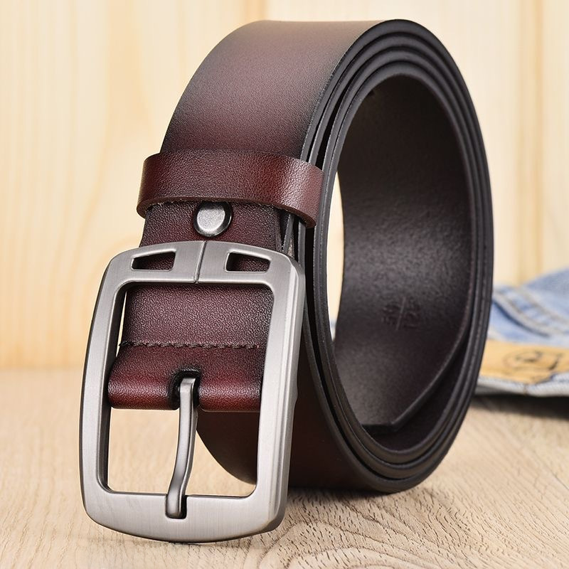 Cross-border foreign trade Men's leather pin buckle belt vintage belt fashion casual jeans belt factory wholesale_viptrois.com