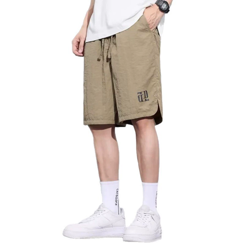 Thin men's comfortable trousers for leisure, fashionable silk shorts, loose straight fit