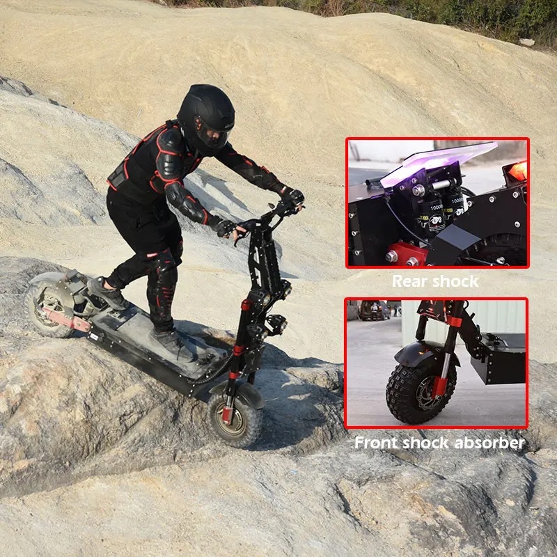 Retuol 14inch High-Power High-Speed Off-Road Dual-Drive Electric Scooter Foldableing Battery Scooter Dropshipping