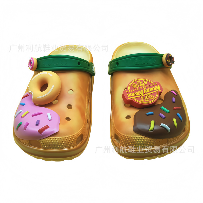 New Donut Collaboration Style Hole Shoes Beach Non-Slip Sandals Eva Unisex Couple Outdoor Casual Wholesale New Donut Collaboration Style Hole Shoes Beach Non-Slip Sandals Eva Unisex Couple Outdoor Casual Wholesale
