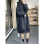 过膝特大码宽松中长款连衣裙