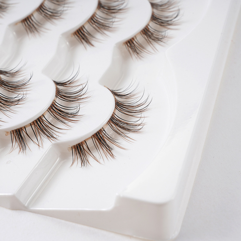 Deviruchi Cartoon False Eyelashes Thick, Slim, Long False Eyelashes, Transparent Terrier, Whole Piece, Barbie Brown Upper Eyelashes