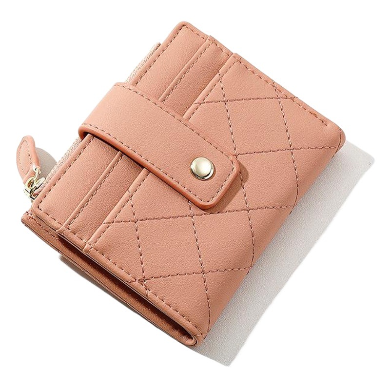 2023 new creative Korean style multi-card student wallet zipper embroidery thread two fold fashion short women's wallet