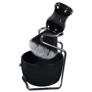 Men's shaving brush soft hair Hu soap bowl three-piece set Hu brush storage rack foaming bowl cleaning razor cleaning brush