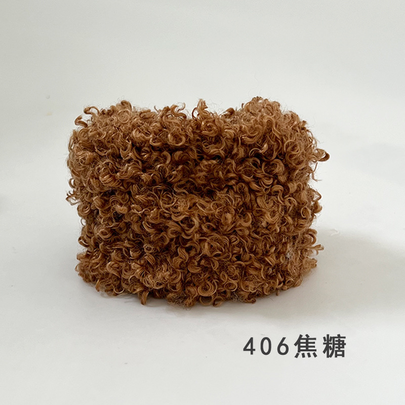 Varilla de torsión de pelo rizado suministro directo de fábrica de lana súper gruesa y súper densa de 20mm de felpa hecha a mano de bricolaje raíz de pelo de perro de leche pequeña al por mayor
