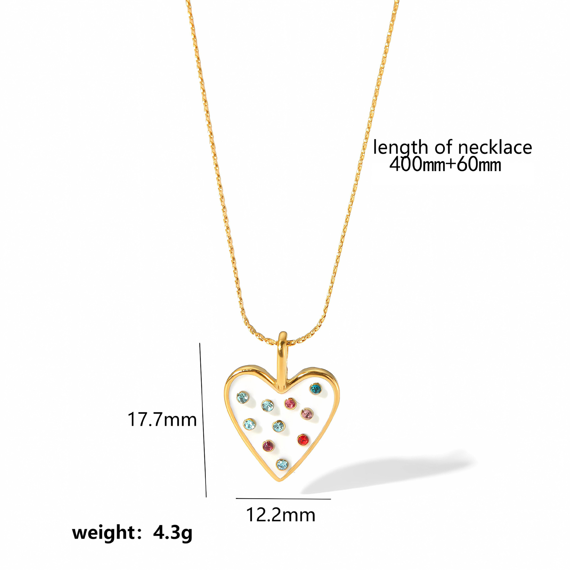 Lina Girl INS-style Devil's Eye Gold Stainless For Women, Heart-shaped With Colorful Diamonds, Unique Design Titanium Steel_voghion.com