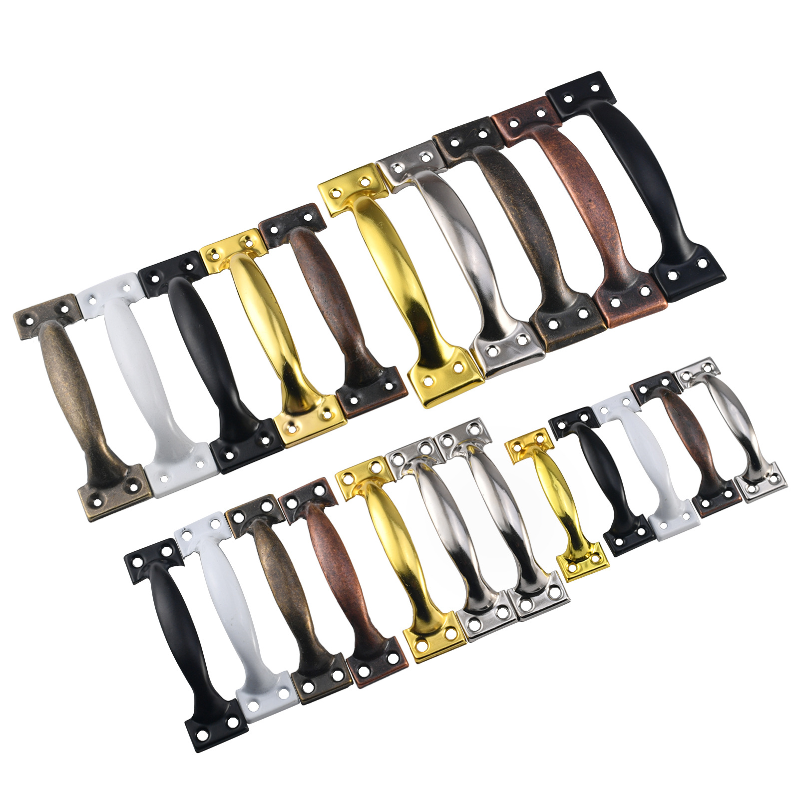 Jingmao hardware de 3 pulgadas de 4 pulgadas de 5 pulgadas de 6 pulgadas arco antiguo puerta antigua pintura en aerosol puerta de madera manija de la puerta del cajón