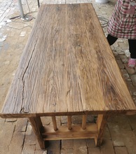 老榆木门板吧台榆木板实木复古怀旧风化旧木板老门板茶台茶桌