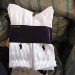 外国貿易の高像の筋の靴下の白黒の灰色のタオルの底のラフの刺繍のローレンの筒の6双の1枚のカードは汗を吸って空気を通すことができます。