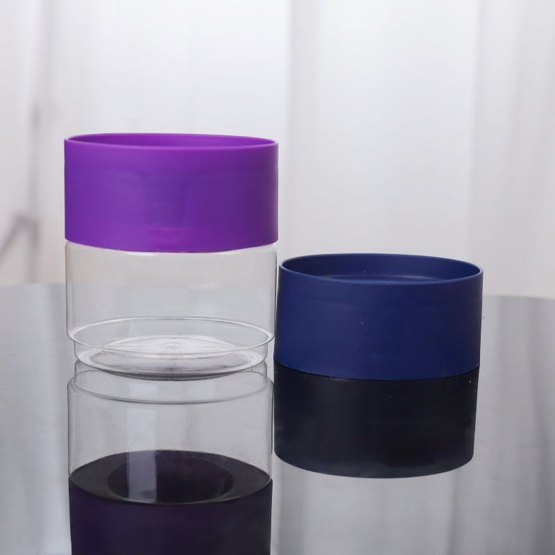 彩色盖子塑料罐 密封储物罐 厨房收纳五谷杂粮罐 通用塑料包装瓶