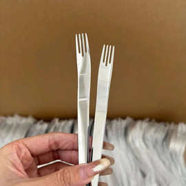 高颜值不锈钢长柄不锈钢点心甜品叉子吃蛋糕月饼叉沙拉水果叉签