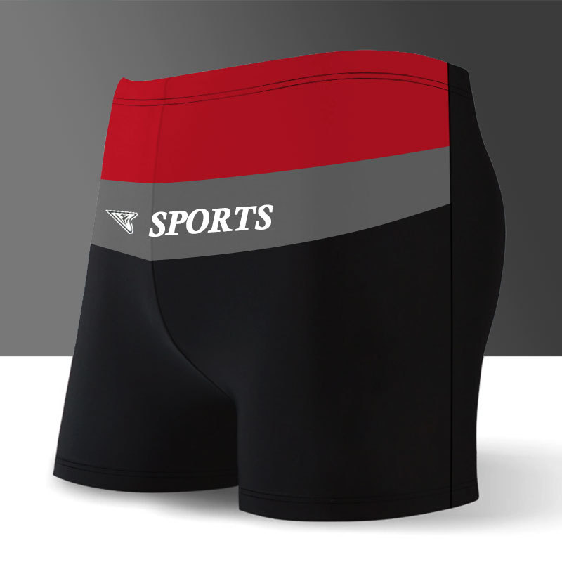 Nueva primavera caliente de los hombres boxeador bañador de moda de color a juego de nylon de alta elástica bañador de los hombres de natación troncos de la fábrica al por mayor