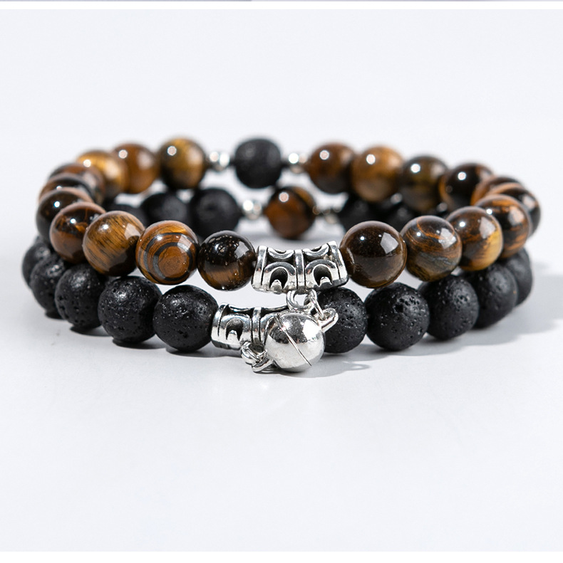 Fashion Heart Shape Agate Beaded Bracelets 1 Set