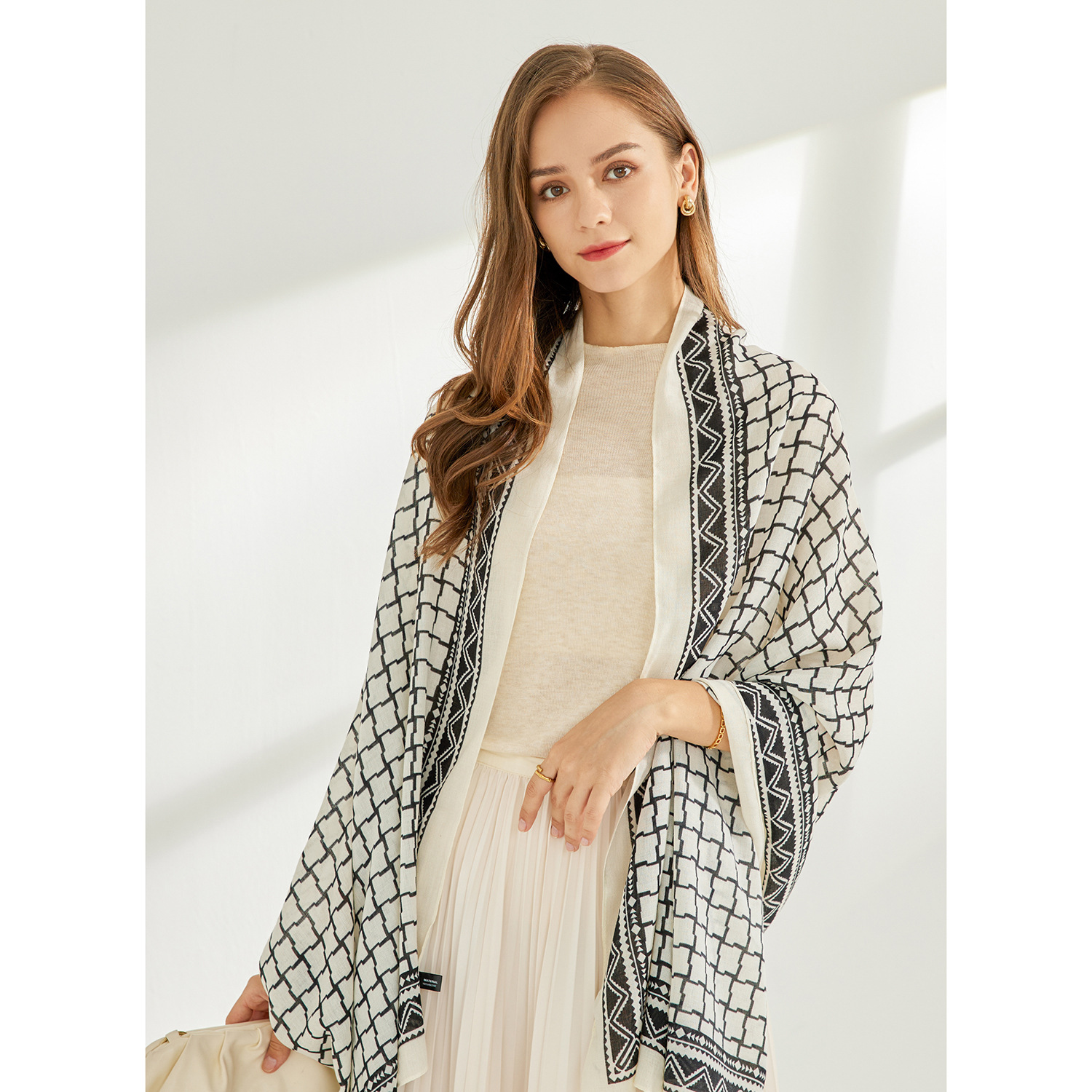 Bufanda de algodón y lino bufanda de protección solar delgada de verano para mujer chal de doble uso desgaste al aire libre primavera y otoño aire acondicionado protección del cuello entrega de una pieza