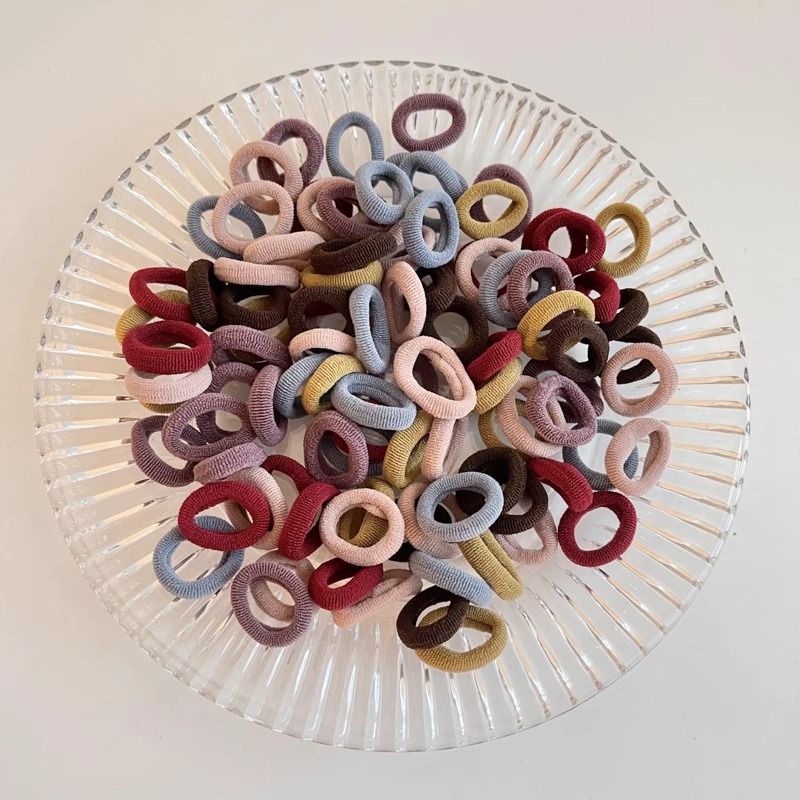 Anillo de cabello de color caramelo para niños no daña correa de cabello bebé cuerda de cabello niñas lindas cubiertas de cabello de cuero de pimples